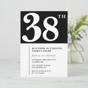 Invitation élégante et chic pour 38e anniversaire 