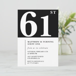 Invitation élégante et chic pour 61e anniversaire