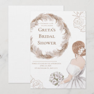 Invitation élégante et douce pour la douche de la