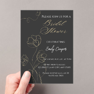 Invitation élégante et minimaliste pour la douche 