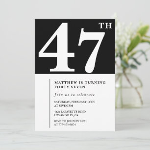 Invitation élégante et simple pour 47e anniversair