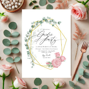 Invitation Elégante Eucalyptus et Roses Roses Roses Roses Ros
