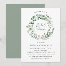 Invitation Élégante Eucalyptus Wreath Bridal Showe
