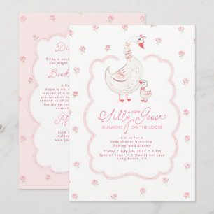 Invitation Élégante Fairevalle Rose pour Baby Shower Tout-en-
