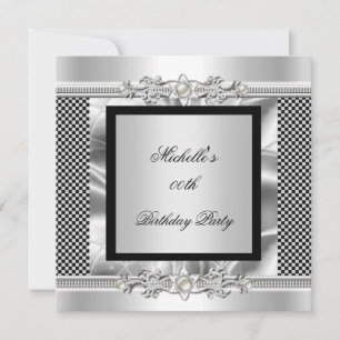 Invitation Elégante fête d'anniversaire Art déco soie look