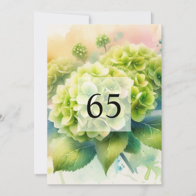 Invitation Elégante fête d'anniversaire de l'aquarelle fleuri (Devant)