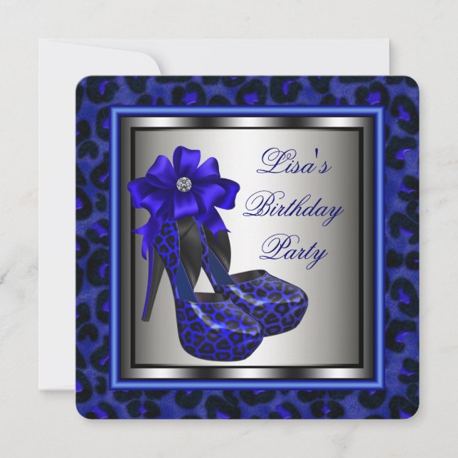 Invitation Elégante fête d'anniversaire Royal Blue (Devant)