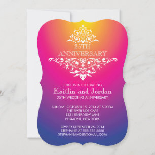 Invitation Élégante Fête d'Anniversaire Vintage Violet Fleuri