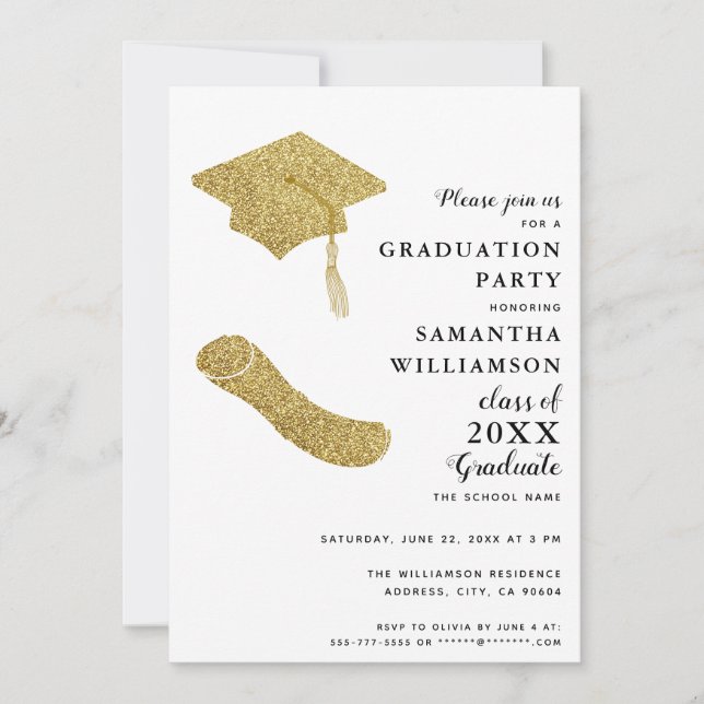 Invitation Élégante Fête de Graduation Photo Personnalisée Mo (Devant)