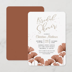Invitation Élégante Fête de Mariage avec Feuillage en Terraco