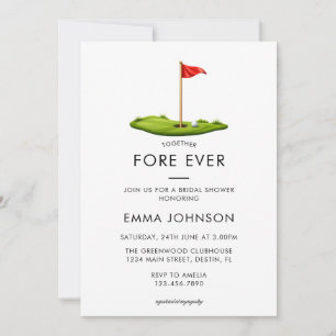 Invitation Élégante Fête de Mariage de Golf Vert
