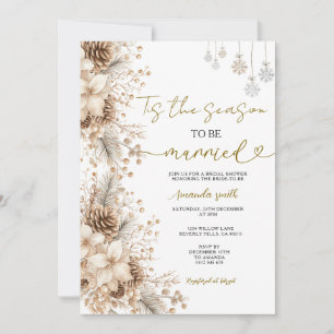 Invitation Élégante Fête de Mariage d'Hiver Neutre