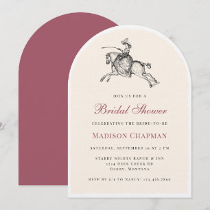 Invitation Élégante Fête de Mariage Équestre à Cheval