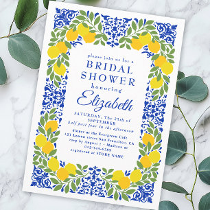 Invitation Élégante Fête de Mariage Méditerranéenne au Feuill