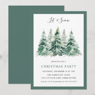 Invitation Élégante fête de Noël des bois d'hiver