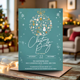 Invitation Élégante fête de Noël Festive vacances minimaliste