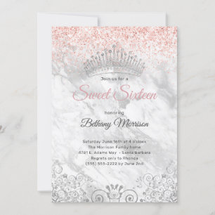 Invitation Élégante fête de Parties scintillant Tiara en Swee