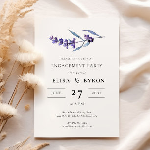 Invitation Élégante fête d'engagement de lavande florale