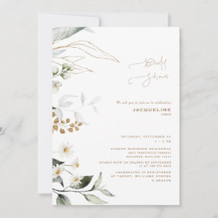 Invitation Elégante Fête des mariées blanche de marguerite bo