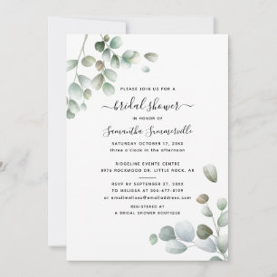 Invitation Élégante Fête des mariées botanique d'Eucalyptus