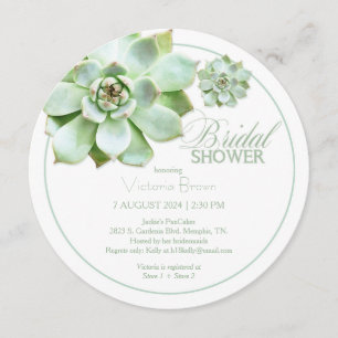 Invitation Élégante Fête des mariées botanique Succulente