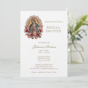 Invitation Élégante Fête des mariées catholique Roses de Guad