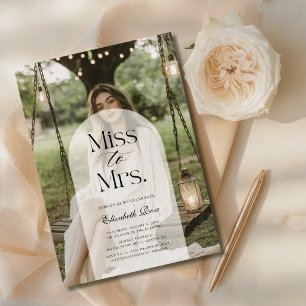 Invitation Élégante Fête des mariées de budget photo Arc rust