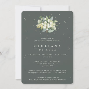 Invitation Elégante Fête des mariées de canneberge verte+Euca