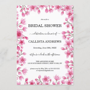Invitation Élégante Fête des mariées de la frontière florale 
