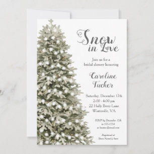 Invitation Elégante Fête des mariées de neige de Noël en amou