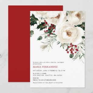 Invitation Élégante Fête des mariées de Noël des Vacances d'h