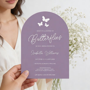 Invitation Élégante Fête des mariées de papillon Lavande mode