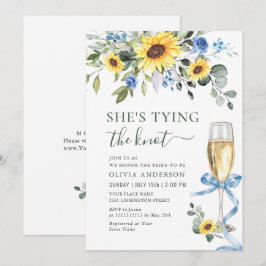 Invitation Elégante FÊTE DES MARIÉES de tournesol Eucalyptus
