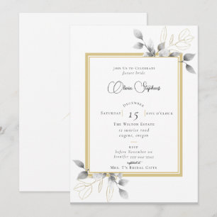 Invitation Élégante Fête des mariées d'or Eucalyptus Calligra