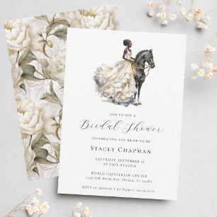 Invitation Élégante Fête des mariées équestre de mariée
