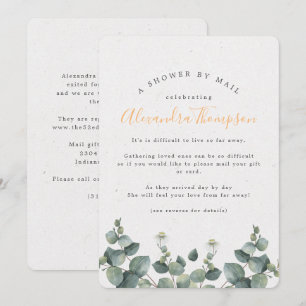 Invitation Elégante Fête des mariées Eucalyptus Par Courrier