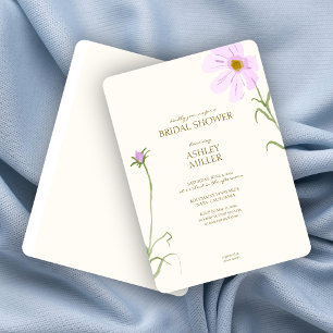 Invitation Élégante Fête des mariées Fleur sauvage de ressort