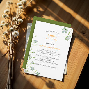 Invitation Élégante Fête des mariées fleurie verte Bellflower