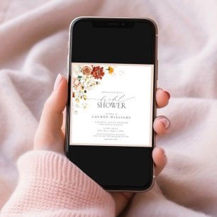 Invitation Élégante Fête des mariées florale chaude et chaude