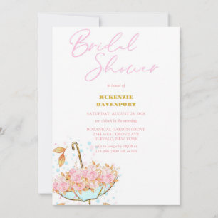 Invitation Elégante Fête des mariées florale de pivoine rose 