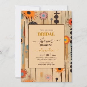 Invitation Élégante Fête des mariées florale du milieu du siè