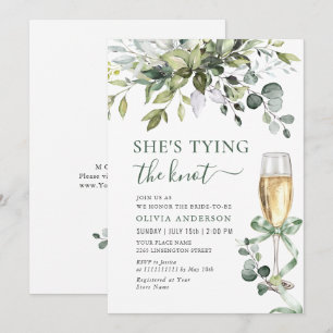 Invitation Elégante Fête des mariées florale Eucalyptus