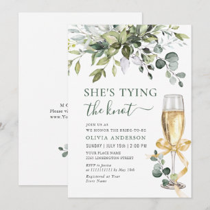 Invitation Elégante Fête des mariées florale Eucalyptus