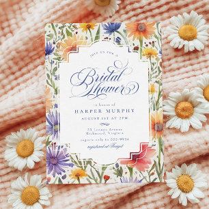 Invitation Élégante Fête des mariées florale Fleur sauvage es