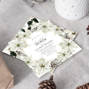 Invitation Élégante Fête des mariées florale hivernale