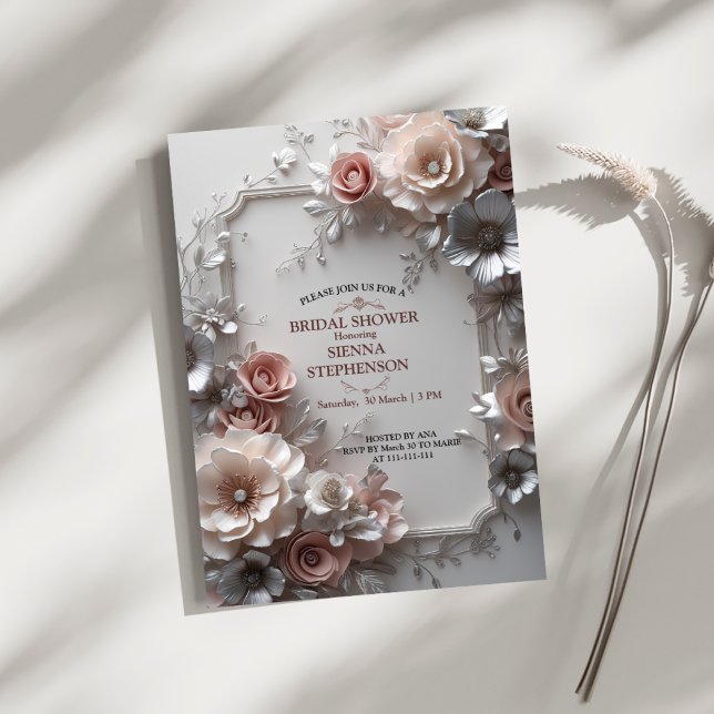 Invitation "Élégante Fête des mariées Florale / Mariage événe (Créateur téléchargé)