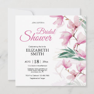 Invitation Élégante Fête des mariées Florale Rose de verdure 