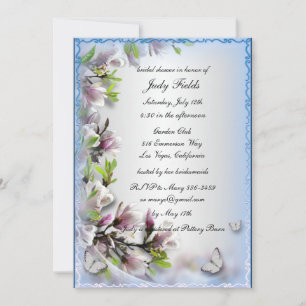 Invitation Élégante Fête des mariées Florale Violette Et Papi