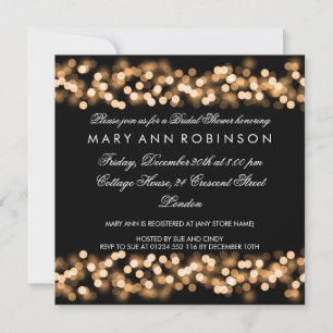 Invitation Elégante Fête des mariées Gold Hollywood Glam
