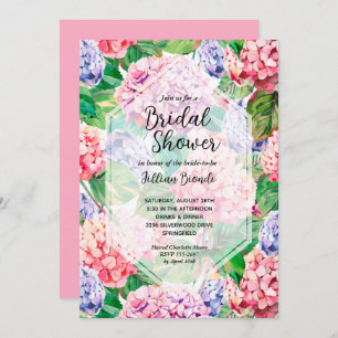 Invitation Elégante Fête des mariées Hydrangea